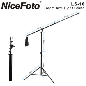 Jirafa NiceFoto LS-16 de aluminio Longitud máxima de la pluma: 235cmAltura máxima: 180cm Capacidad de carga máxima: 4kg